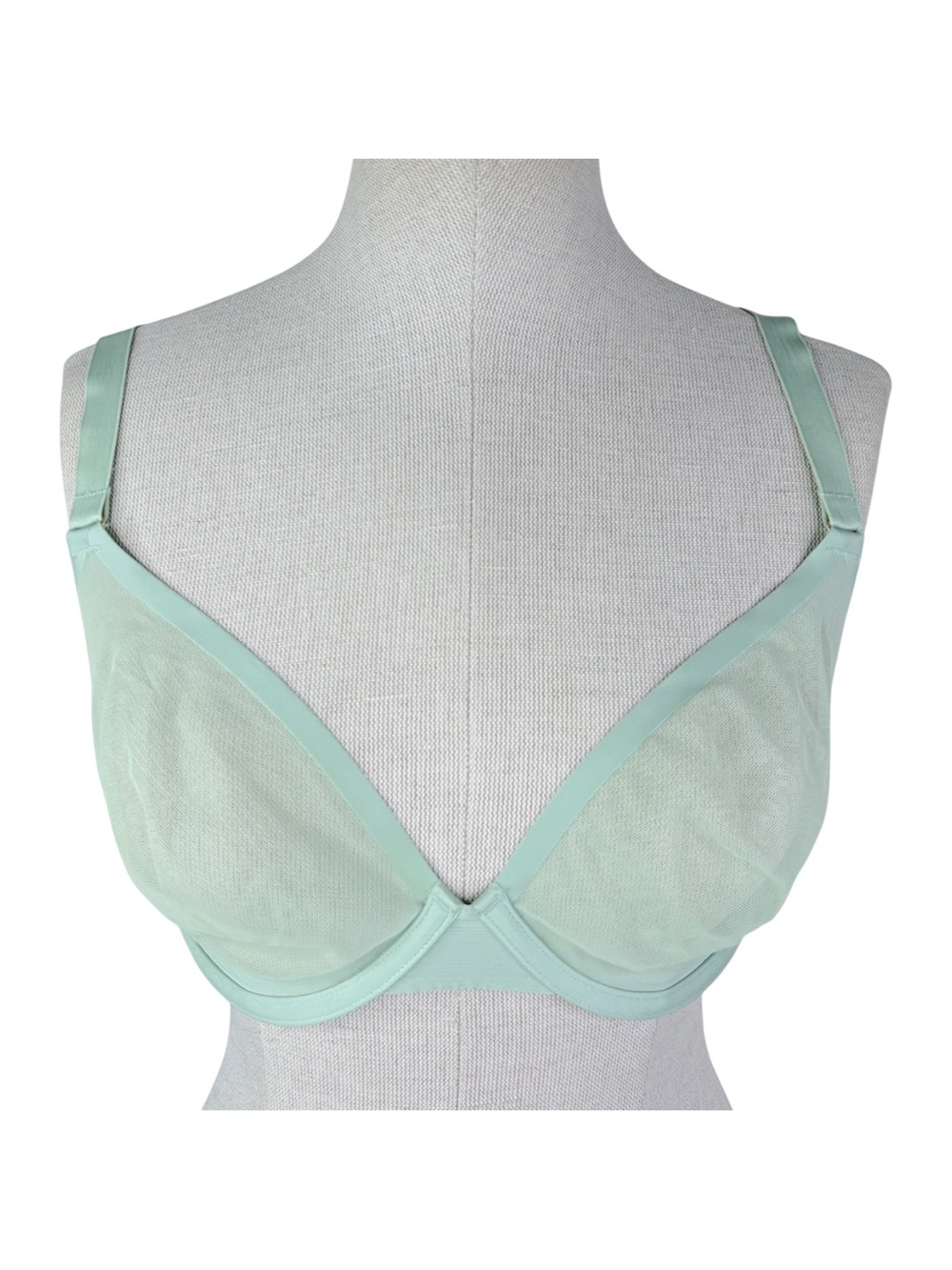 Cuup The Plunge Mesh Bra sz 32G * Mint Green Shaping Lightweight Summer Mesh